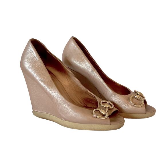 GUCCI Horsebit Accent Leather Pumps - Picture 1 of 7